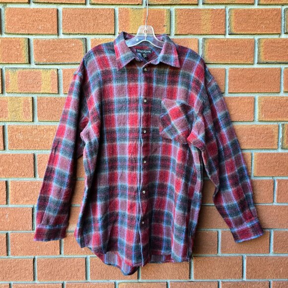 Vintage Windriver Men's Red Plaid Casual Button Down Shirt - Picture 1 of 7